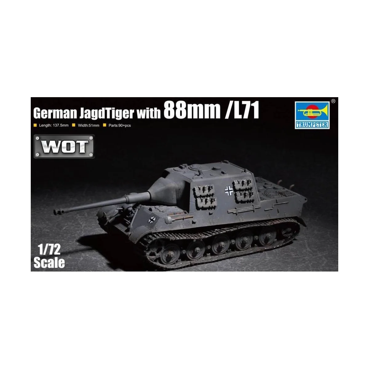 German JagdTiger with 88mm /L71, 1/72 - Trumpeter 07166