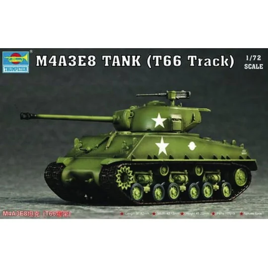 M4A3E8 Tank (T66 Track), 1/72 - Trumpeter 07225
