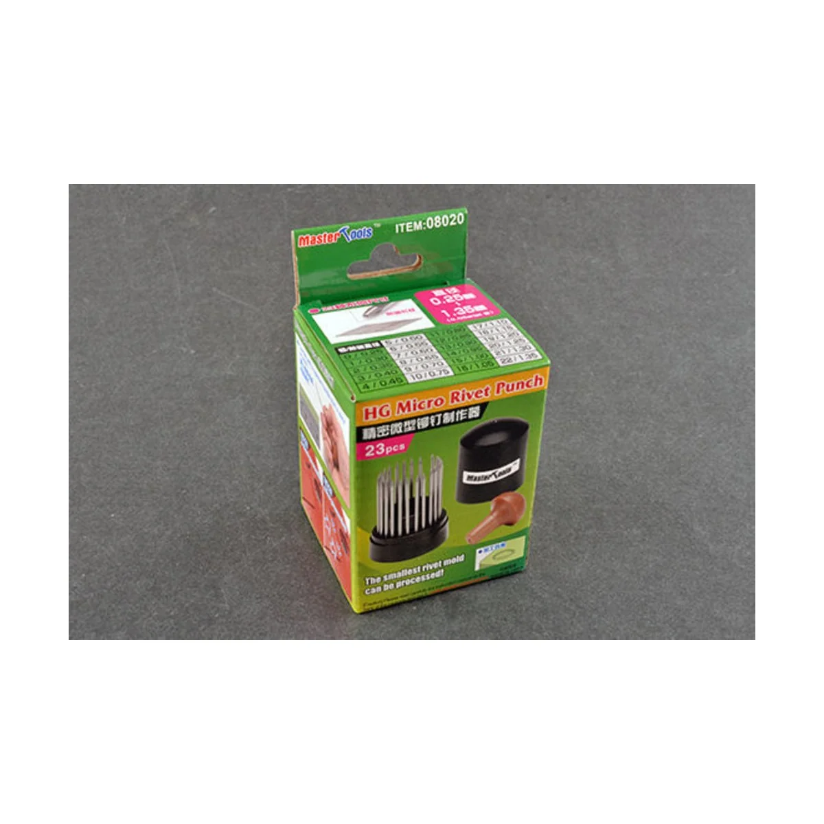 HG Micro Rivet Punch (23 Pcs, 0.25mm-1.35mm) - Master Tools 08020