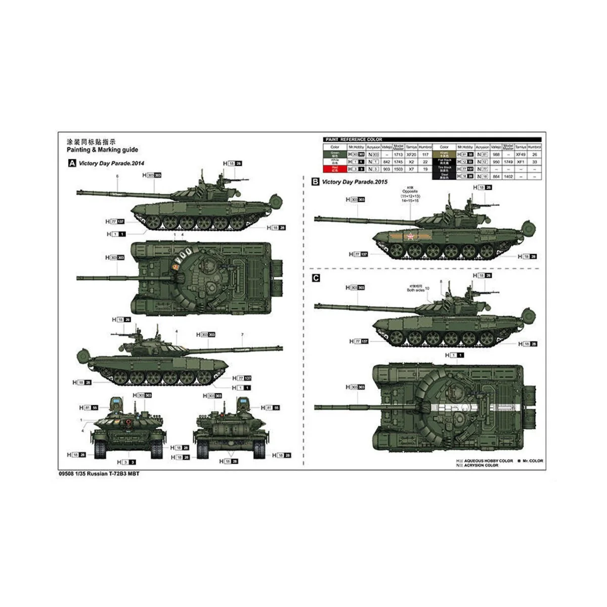 Russian T-72B3 MBT, 1/35 - Trumpeter 09508