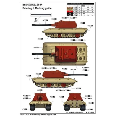 E-100 Heavy Tank -Krupp Turret, 1/35 - Trumpeter 09543