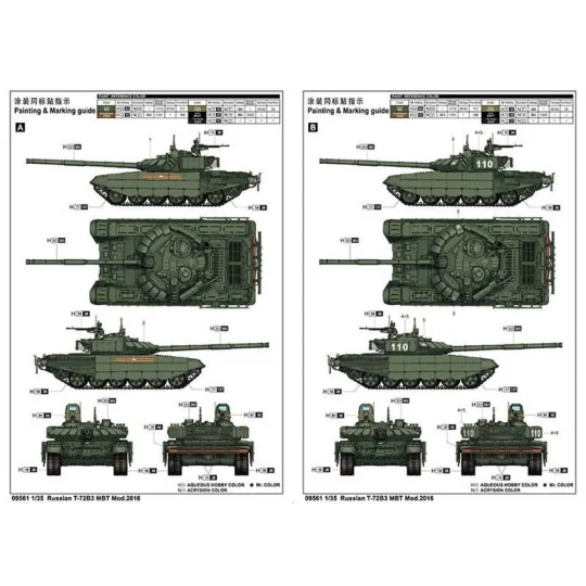 Russian T-72B3 MBT, 1/35 - Trumpeter 09561