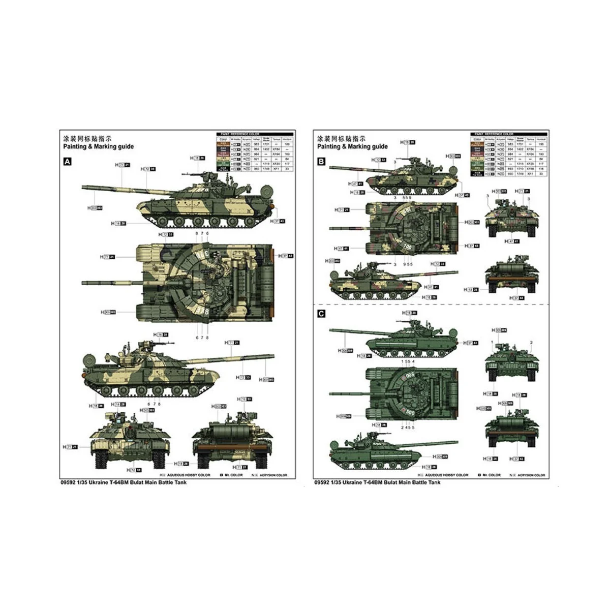 Ukraine T-64BM Bulat Main Battle Tank, 1/35 - Trumpeter 09592
