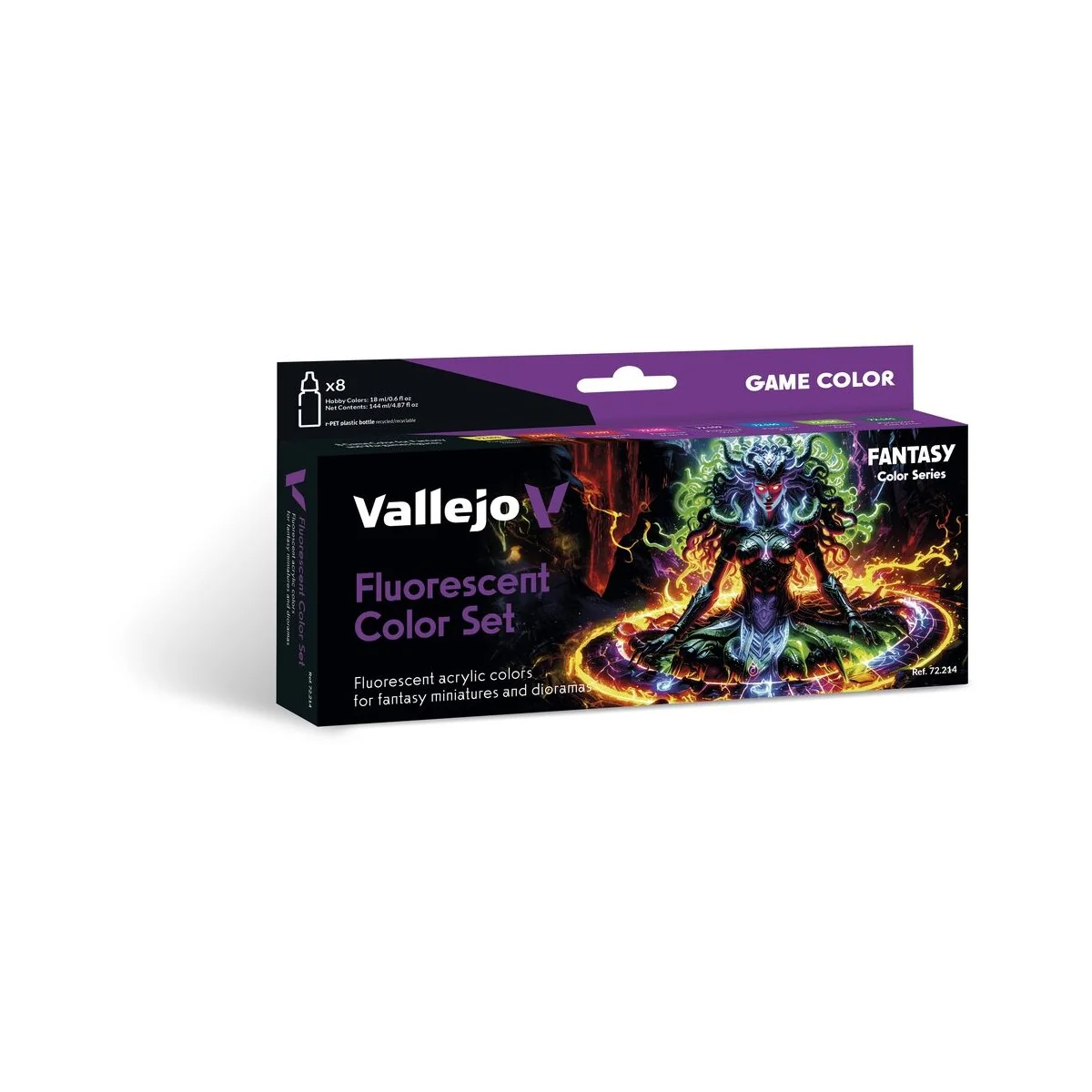 Fluorescent Color Set 18 ml - Vallejo 72214