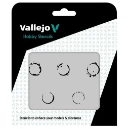 Vallejo Stencils: Drum Oil Marks 125 x 125 mm - Vallejo ST-AFV002
