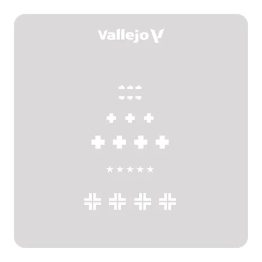 Vallejo Stencils: Assorted German WWII Tank Marks 125 x 125 mm - Va... Vallejo Stencils: Assorted German WWII Tank Marks 125 x 125 mm - Va...