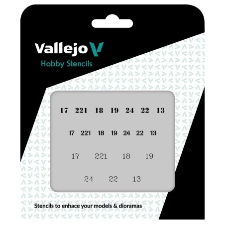 Vallejo Stencils: Soviet Numbers WWII 125 x 125 mm - Vallejo ST-AFV003