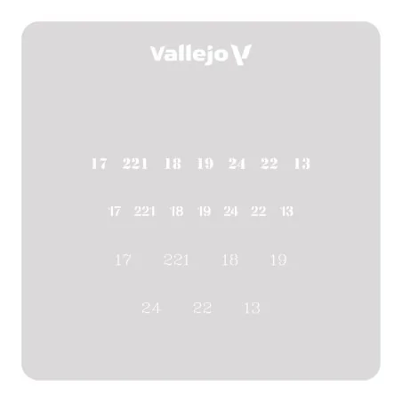 Vallejo Stencils: Soviet Numbers WWII 125 x 125 mm - Vallejo ST-AFV003