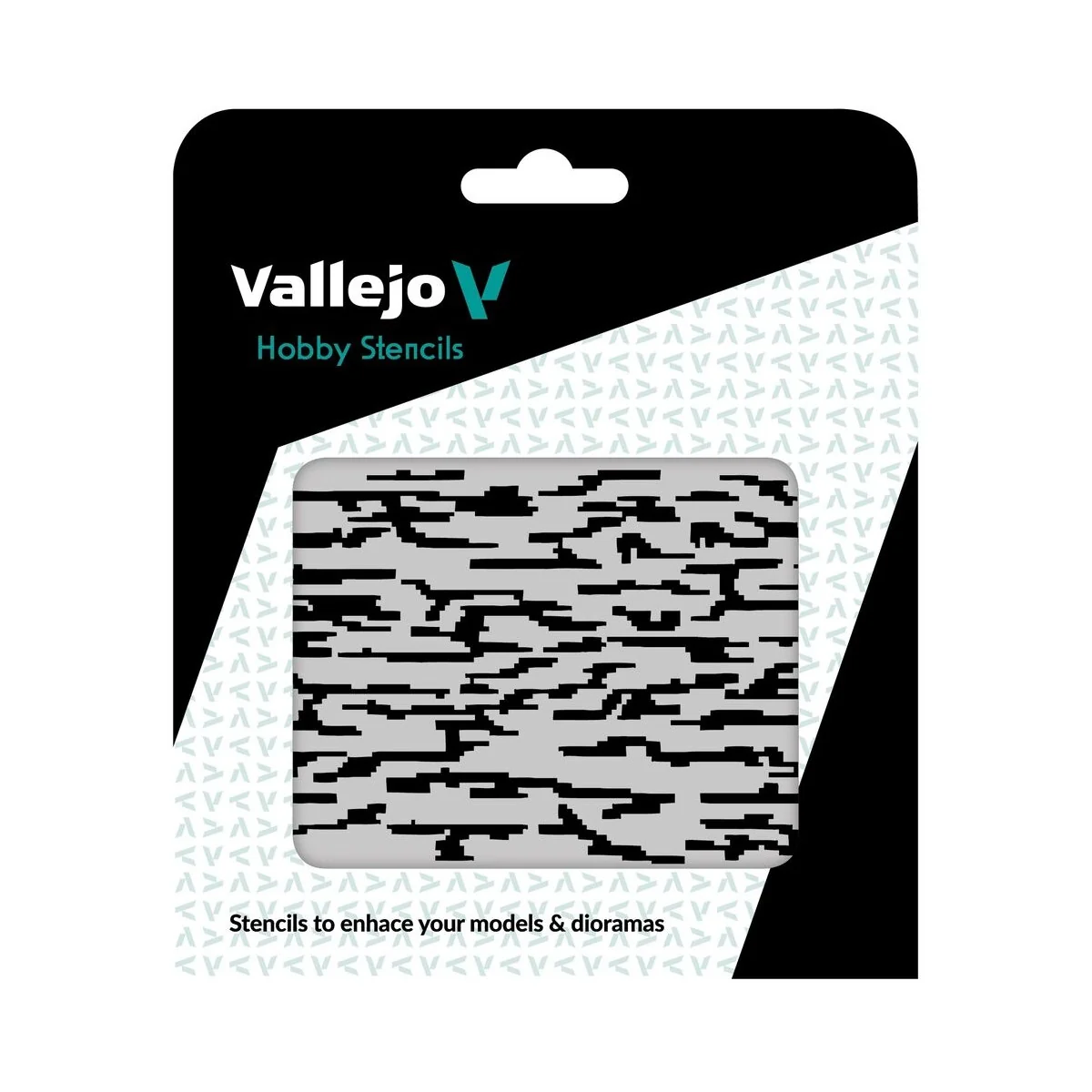 Vallejo Stencils: Pixelated Modern Camo 125 x 125 mm - Vallejo ST-C...