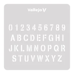 Vallejo Stencils: Stamp Font 125 x 125 mm - Vallejo ST-LET002 2