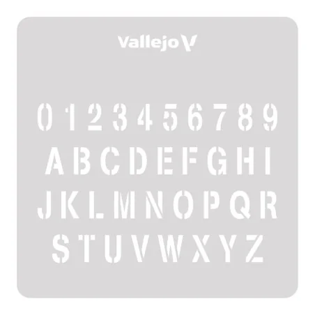 Vallejo Stencils: Stamp Font 125 x 125 mm - Vallejo ST-LET002