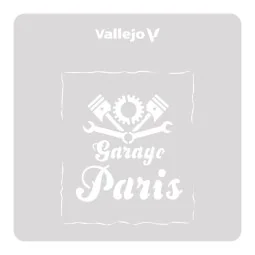 Vallejo Stencils: Vintage Garage Sign 125 x 125 mm - Vallejo ST-LET001 2