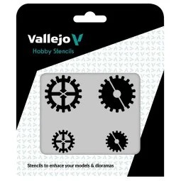 Vallejo Stencils: Gear Marks 125 x 125 mm - Vallejo ST-SF001