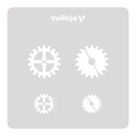 Vallejo Stencils: Gear Marks 125 x 125 mm - Vallejo ST-SF001