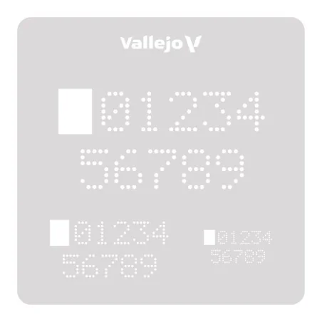 Vallejo Stencils: Digital Numbers 125 x 125 mm - Vallejo ST-SF004