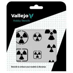 Vallejo Stencils: Radioactivity Signs 125 x 125 mm - Vallejo ST-SF005