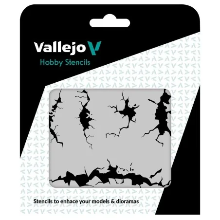 Vallejo Stencils: Cracked Wall 125 x 125 mm - Vallejo ST-TX001
