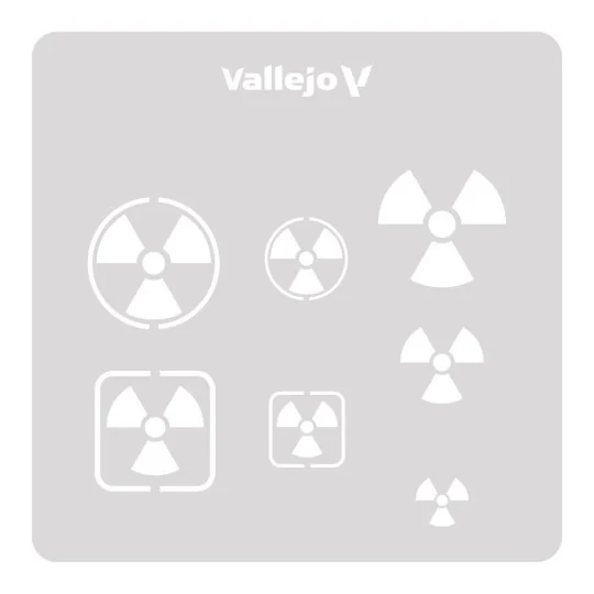 Vallejo Stencils: Radioactivity Signs 125 x 125 mm - Vallejo ST-SF005 Vallejo Stencils: Radioactivity Signs 125 x 125 mm - Vallejo ST-SF005