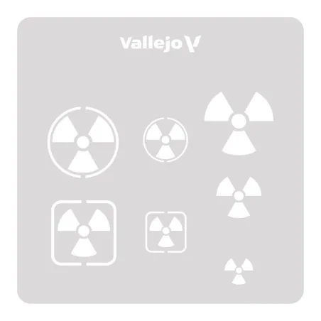Vallejo Stencils: Radioactivity Signs 125 x 125 mm - Vallejo ST-SF005