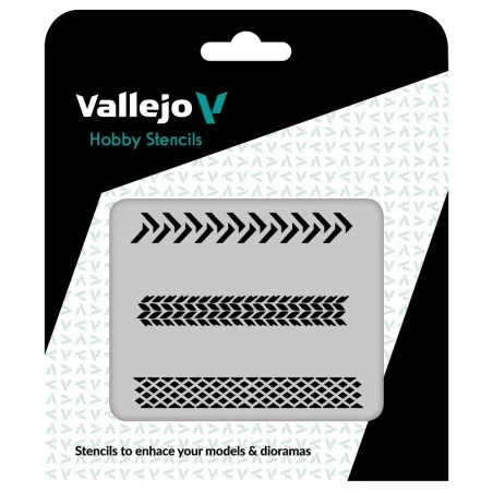 Vallejo Stencils: Tyre Marks 125 x 125 mm - Vallejo ST-TX002