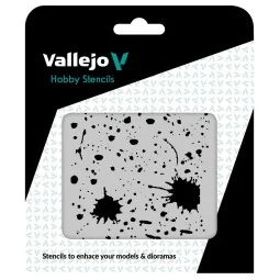 Vallejo Stencils: Splash & Stains 125 x 125 mm - Vallejo ST-TX003