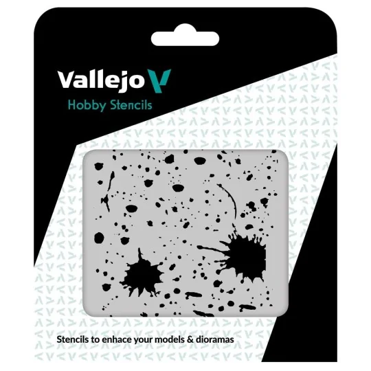 Vallejo Stencils: Splash & Stains 125 x 125 mm - Vallejo ST-TX003 Vallejo Stencils: Splash & Stains 125 x 125 mm - Vallejo ST-TX003