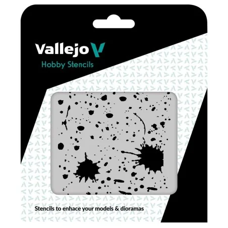 Vallejo Stencils: Splash & Stains 125 x 125 mm - Vallejo ST-TX003