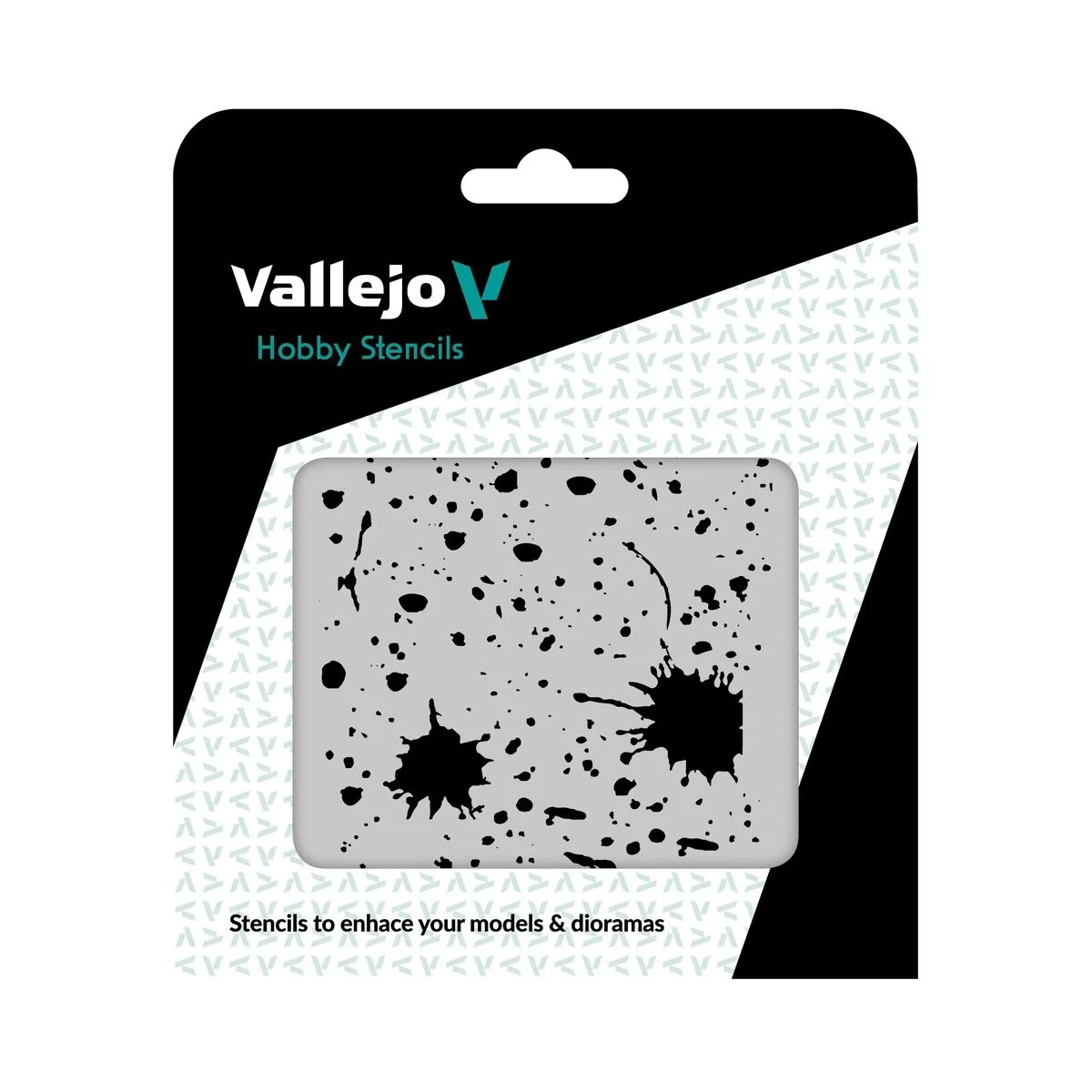 Vallejo Stencils: Splash & Stains 125 x 125 mm - Vallejo ST-TX003 Vallejo Stencils: Splash & Stains 125 x 125 mm - Vallejo ST-TX003