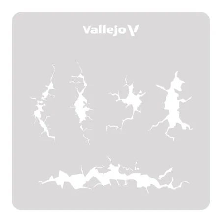 Vallejo Stencils: Cracked Wall 125 x 125 mm - Vallejo ST-TX001