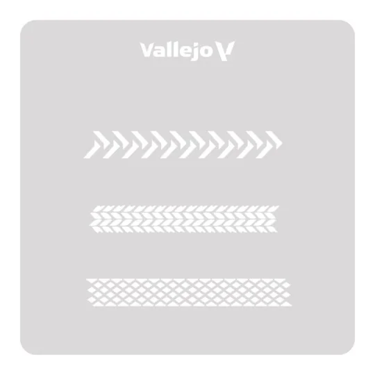 Vallejo Stencils: Tyre Marks 125 x 125 mm - Vallejo ST-TX002 Vallejo Stencils: Tyre Marks 125 x 125 mm - Vallejo ST-TX002