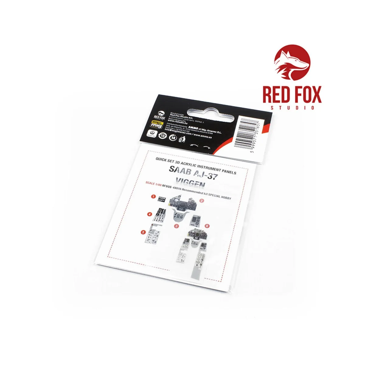 1/48 Saab AJ-37 Viggen (for Special Hobby kit), 1/48 - Red Fox Stud...