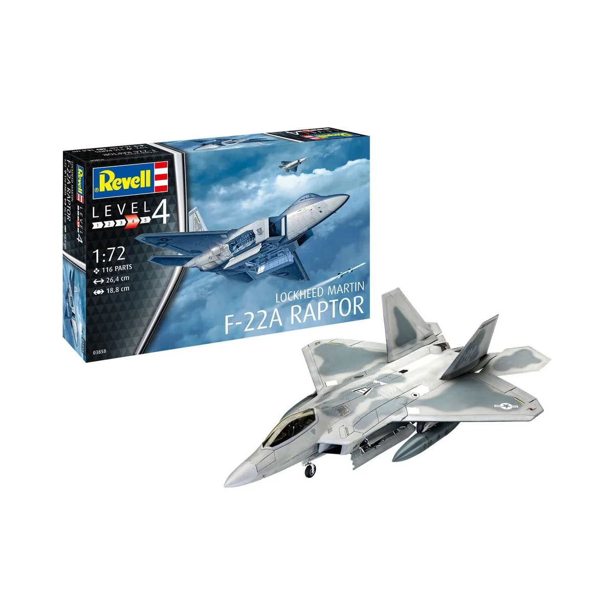Lockheed Martin F-22A Raptor, 1/72 - Revell 03858 Lockheed Martin F-22A Raptor, 1/72 - Revell 03858