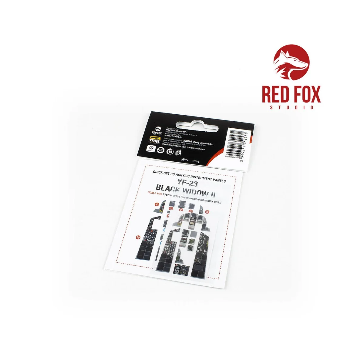 1/48 YF-23 Black Widow II (for Hobby Boss kit), 1/48 - Red Fox Stud...