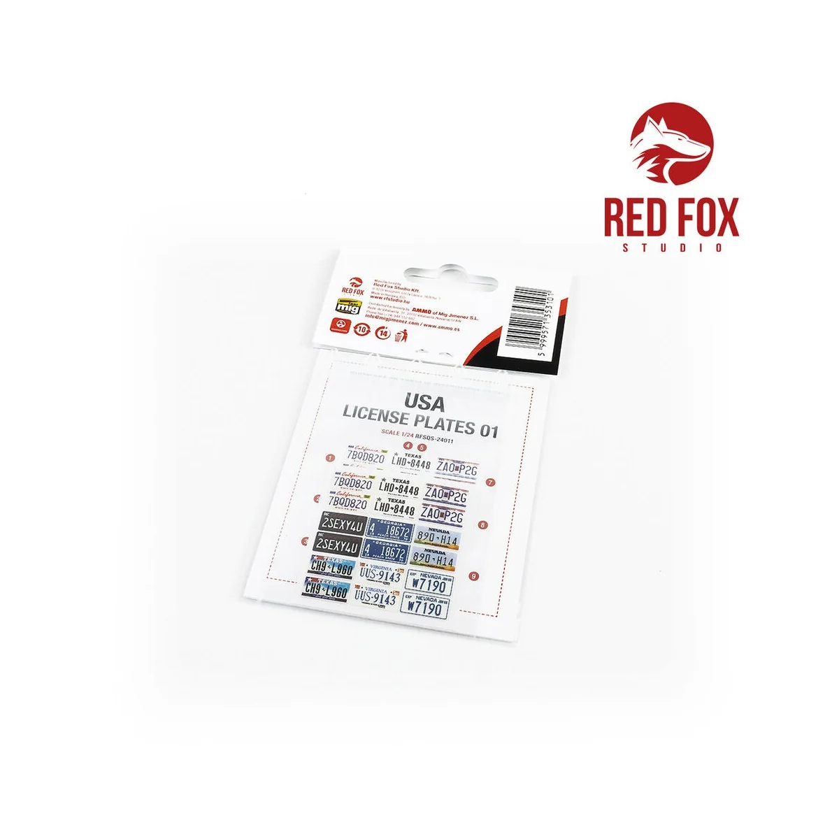 1/24 USA License plates vol.01, 1/24 - Red Fox Studio RFSQS-24011