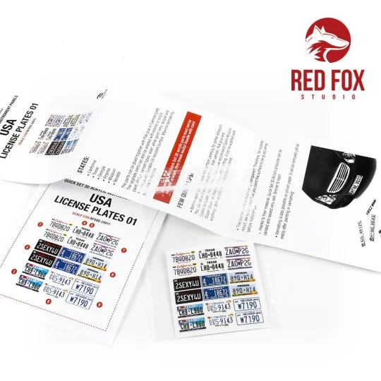 1/24 USA License plates vol.01, 1/24 - Red Fox Studio RFSQS-24011