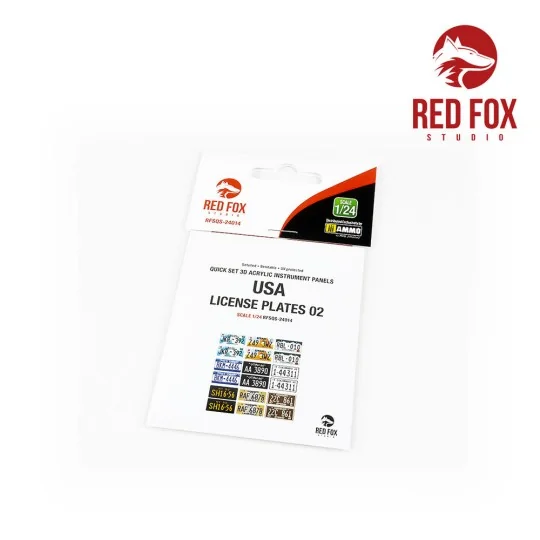 1/24 USA License plates vol.02, 1/24 - Red Fox Studio RFSQS-24014