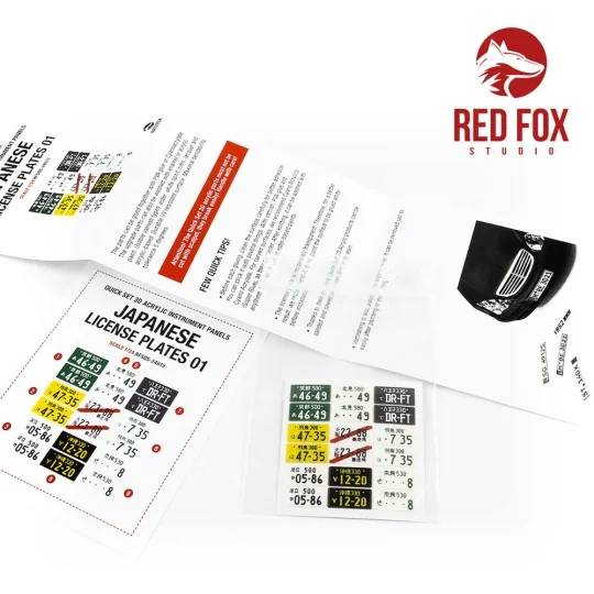 1/24 Japanese License plates vol.01, 1/24 - Red Fox Studio RFSQS-24013