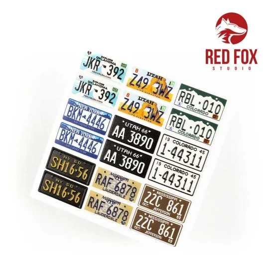 1/24 USA License plates vol.02, 1/24 - Red Fox Studio RFSQS-24014