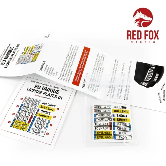 1/24 Unique License plates vol.01 (EU form), 1/24 - Red Fox Studio ...