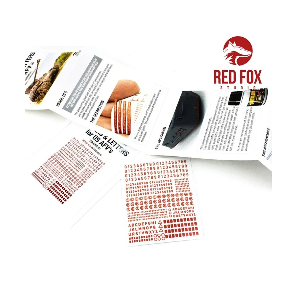3D Resin Foundry Numeral & Letters for US AFV’s vol.01, 1/35 - Red ...