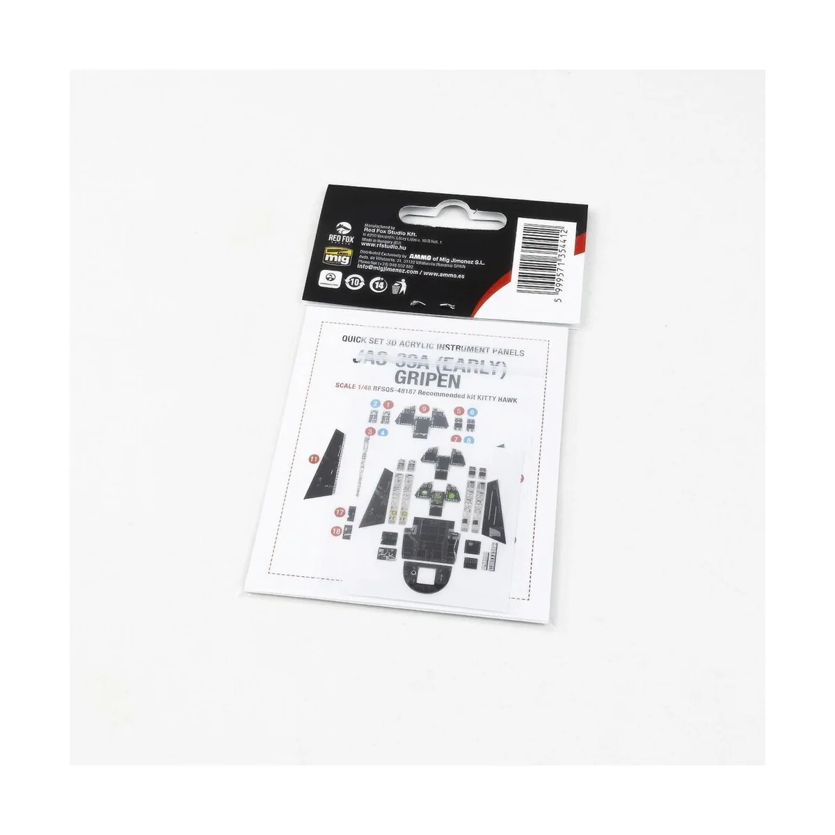 Jas-39A Gripen Early version for Kitty Hawk, 1/48 - Red Fox Studio ...