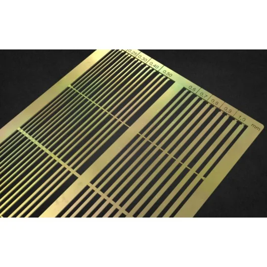 PE Brass Strips A: 0, 2 - 1 mm (0, 10mm thickness) - Matho Models 8...