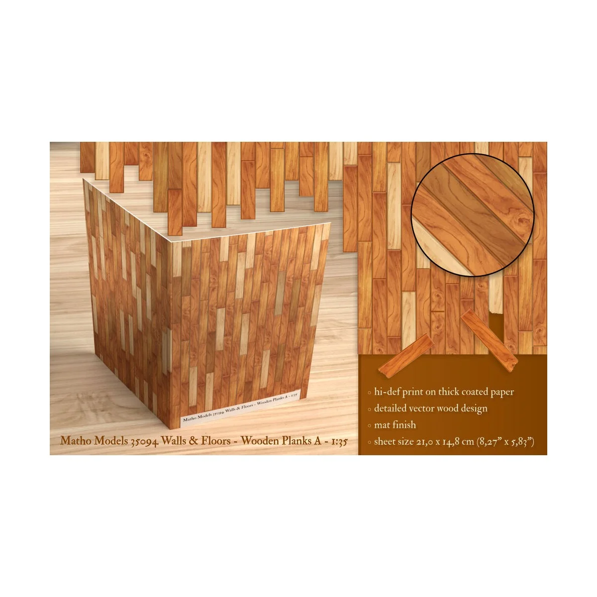 Walls & Floors - Wooden Planks A, 1/35 - Matho Models 35094
