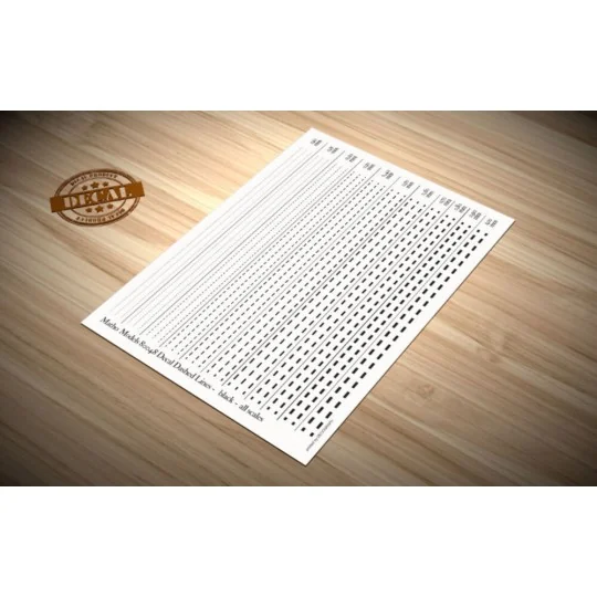 Decal Dashed Lines - black - Matho Models 80048