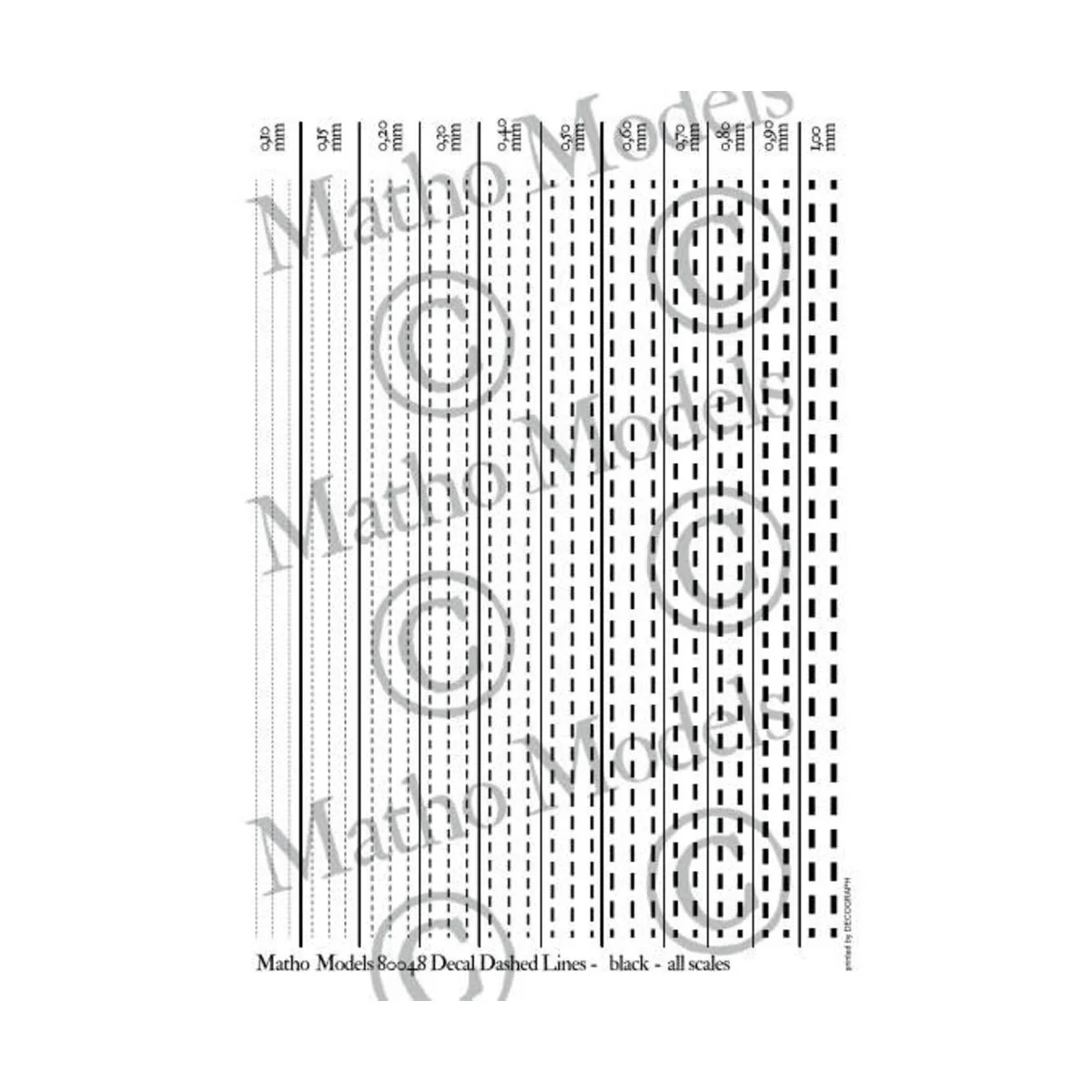 Decal Dashed Lines - black - Matho Models 80048