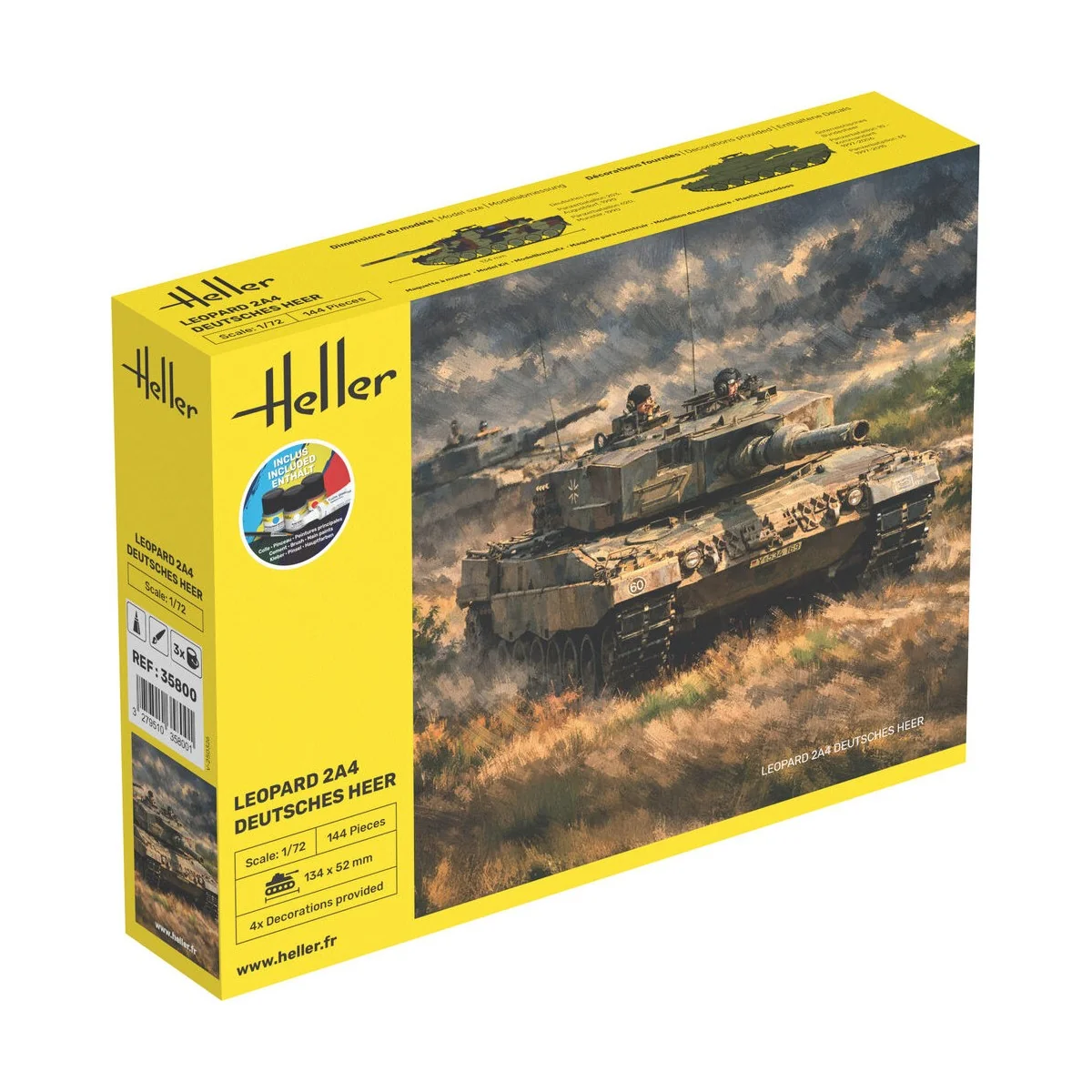 STARTER KIT Leopard 2A4 - Deutsches Heer, 1/72 - Heller 35800