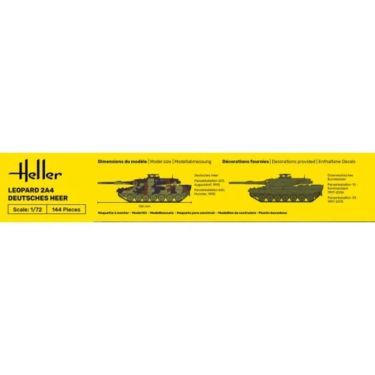 STARTER KIT Leopard 2A4 - Deutsches Heer, 1/72 - Heller 35800