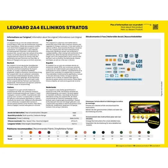 STARTER KIT Leopard 2A4 - Ellinikos Stratos, 1/72 - Heller 35802