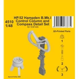 HP.52 Hampden B.Mk.I - Control Column and Compass Detail Set for IC...