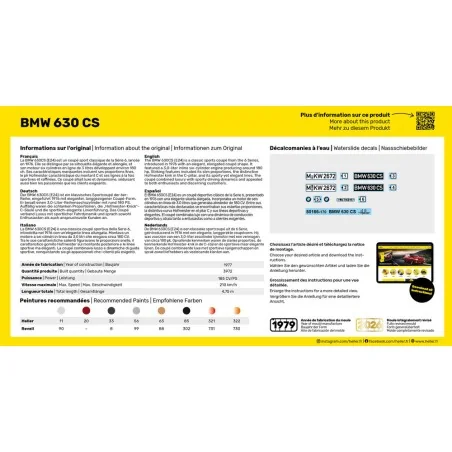STARTER KIT BMW 630 CS, 1/43 - Heller 56166